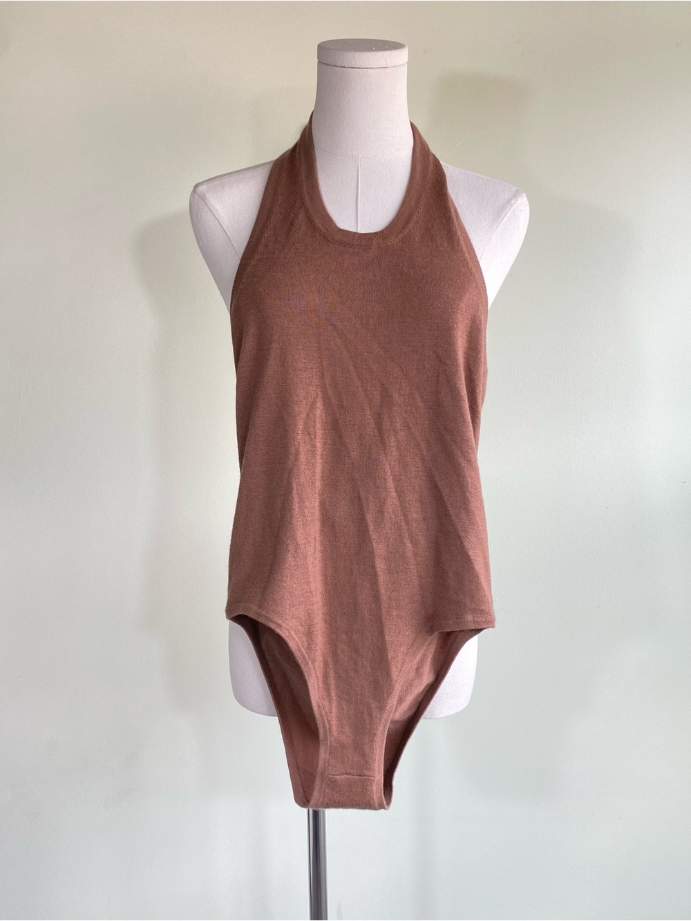 Naked Cashmere Halter One-Piece bodysuit in Brown size small